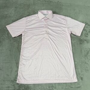 Collars & Co Dress Collar Polo Shirt Mens Small Pink Black Polka Dot New NWOT